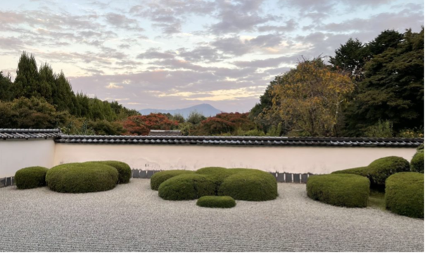 Zen.nl, Zen, meditatie, leren mediteren, kijken, Kyoto, zentuin, Japan, schoonheid, rust, concentratie, vertragen, grind, esthetiek, boeddhisme, perspectief, ruimte